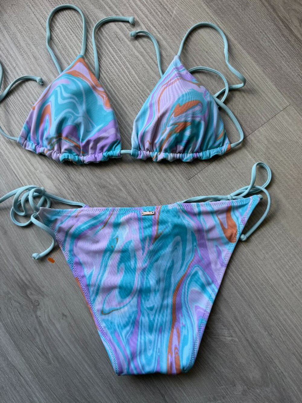Victoria’s Secret PINK Pastel Marble Bikini Set Size S (Top & Bottom) NWOT - Picture 4 of 13